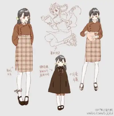 古风校服,校服插画人设