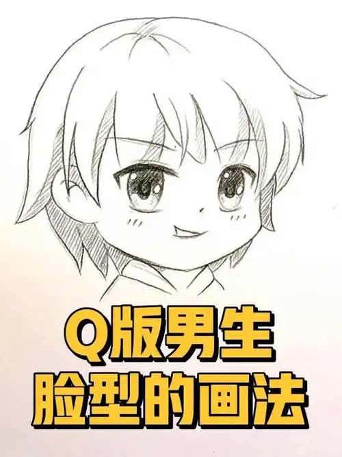 q版动漫男生脸型的画法,和女生脸型的区别