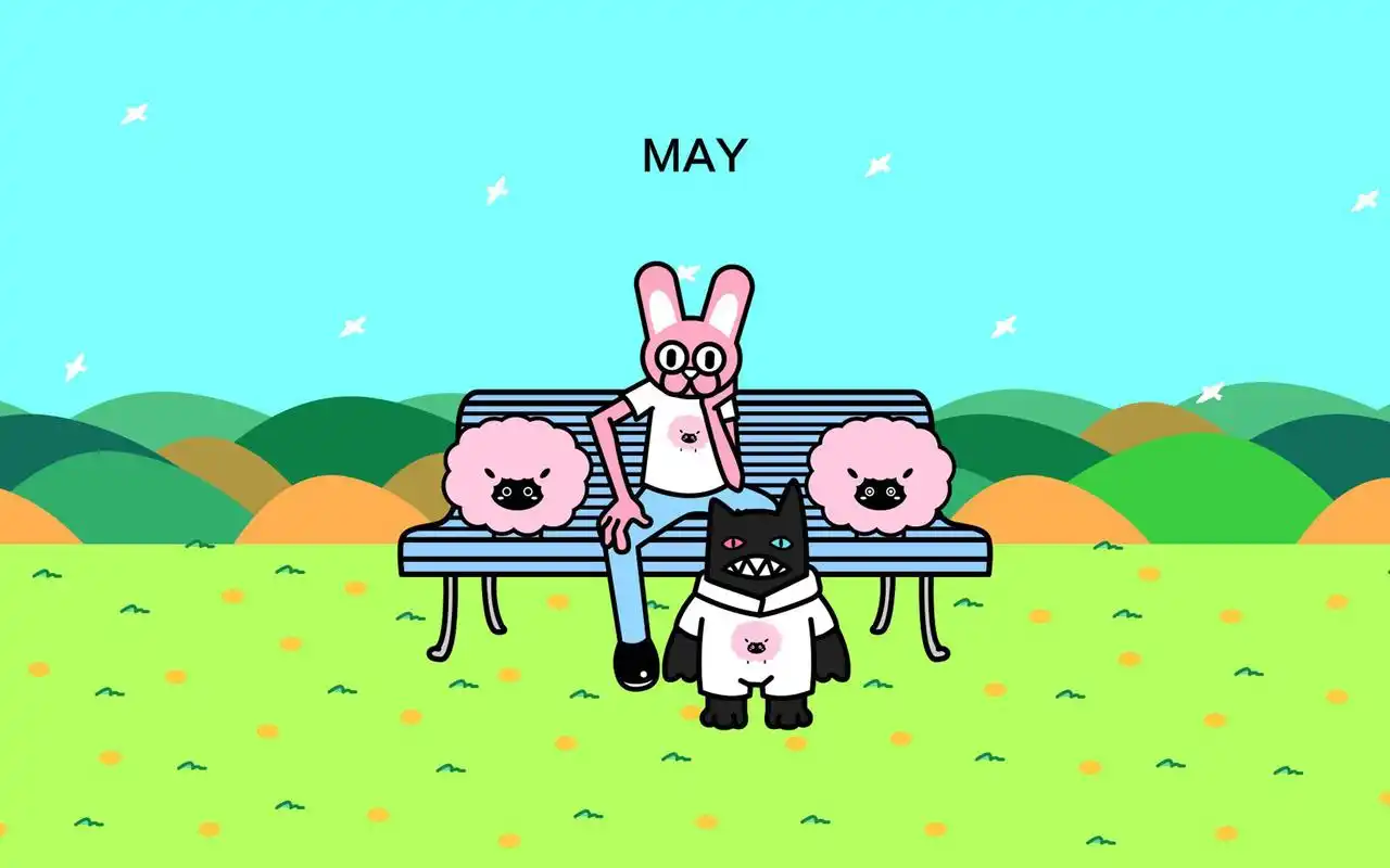 深井兔子可爱卡通图片桌面壁纸