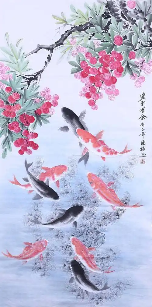 正宗九鱼图应该是怎样的?_鲤鱼_墨翁_荔枝