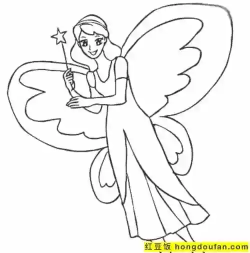13张卡通和电影中的公主角色涂色图片免费下载-红豆饭小学生简笔画