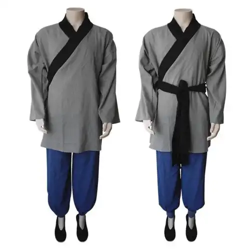 粗布麻料古装汉服灯笼裤套装男民国清朝农民演出服装店小二服