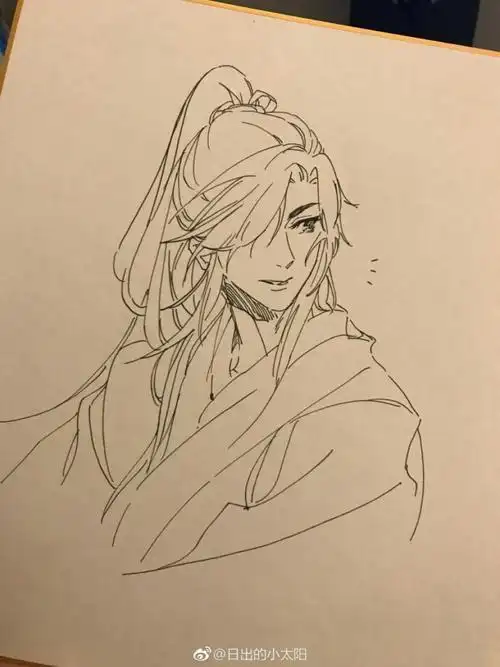 漫画人物男生简笔画古风