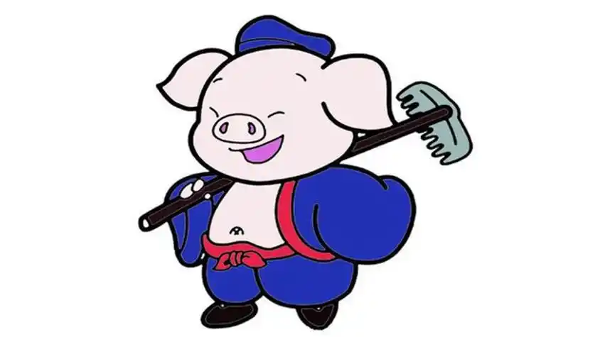 猪八戒卡通简笔画带图带颜色