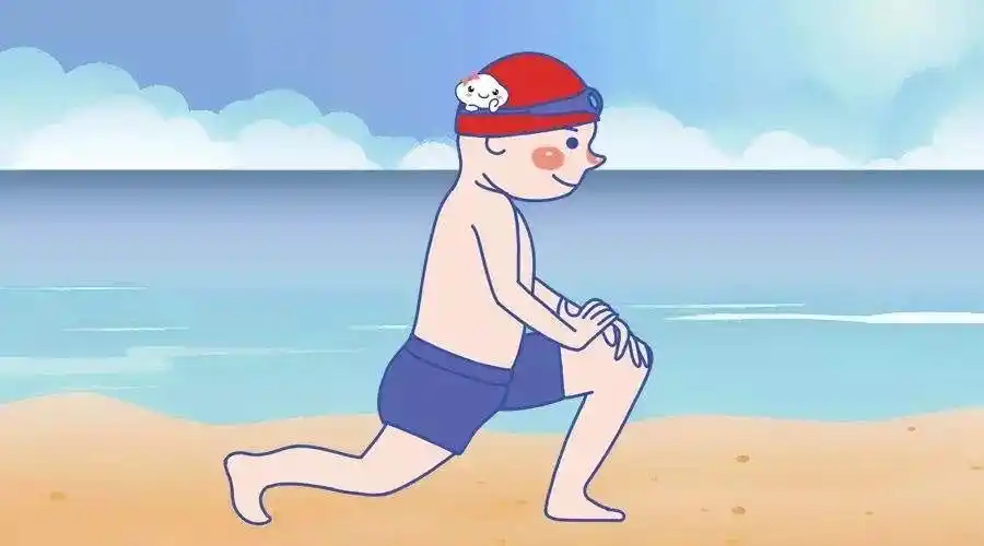 一定要做好热身运动,做做操,让身体做好下水的准备.