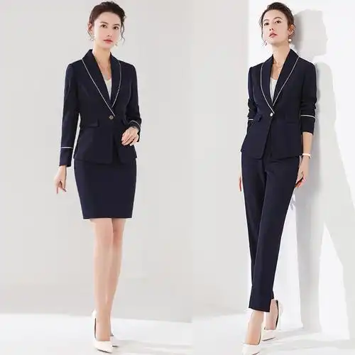 商务西服面试套装女教师正装银行公务员上班工作服大学生时尚西装