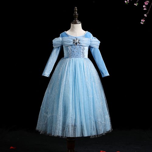 小猫哆咪童装旗舰店的优惠券大全—女童爱莎公主裙春秋新款冰雪奇缘2