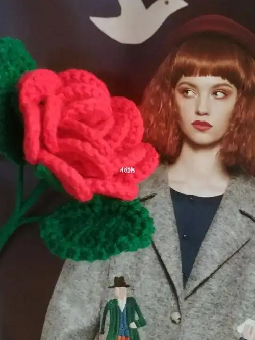 钩针玫瑰花图解