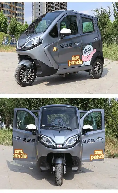 全封闭汽油电动三轮摩托车燃油家用载客三轮车金河星可上牌代步车