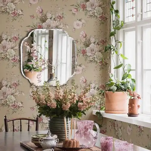 瑞典木纤维壁纸复古美式法式田园大花墙纸