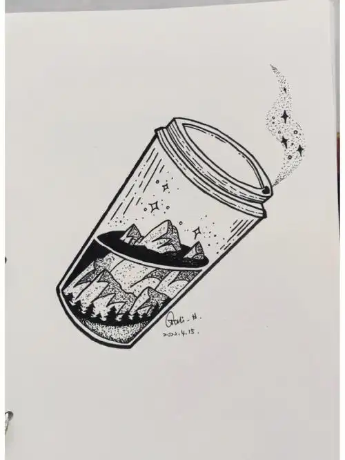 【今日份临摹6015】#线描画  #简笔画  #创意手绘 #手绘  #针管笔