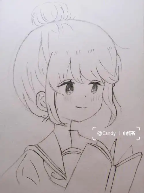 是丸子头的小姐姐临摹带过程