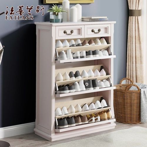 超薄17cm实木小户型定制翻斗鞋柜家用门外家门口小尺寸免安装