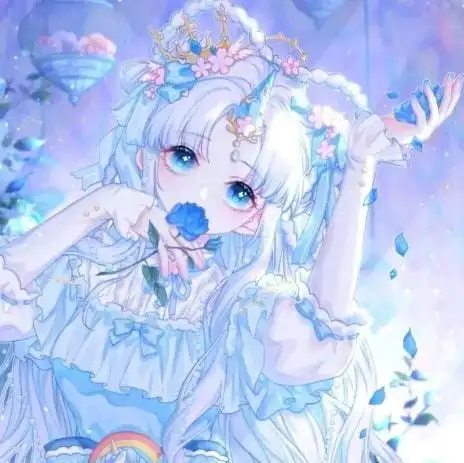 仙气蓝色系女生头像动漫