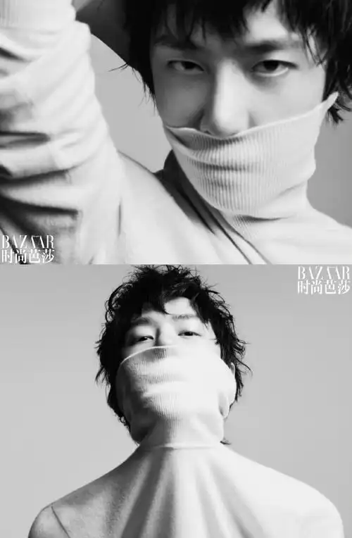 王一博素颜大片##时尚芭莎 王一博##王一博卷毛吐舌