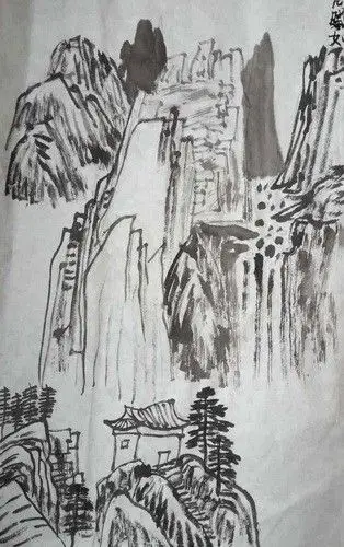 山水画_儿童水墨画作品_61幼儿网