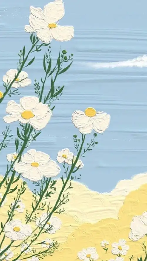 ins风油画壁纸 ins风油画壁纸蓝色