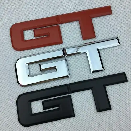 适用于新款福特野马gt金属车标 gt后尾标 改装车贴标贴字牌排量标