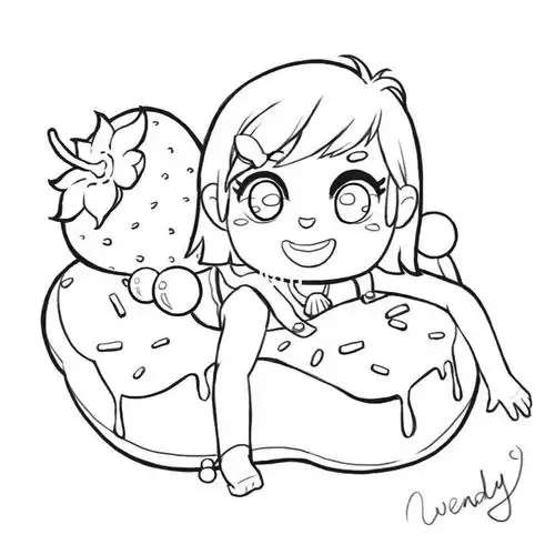 女儿说:妈妈,为什么不把游泳圈画成个甜甜圈呢?果然还是小朋友脑洞大.