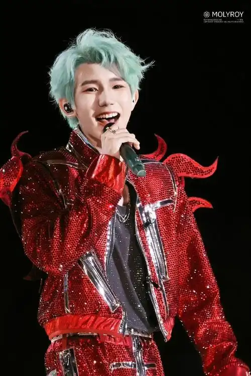 王源鸟巢发色#源宝直接把小汤圆的应援色染在头上!