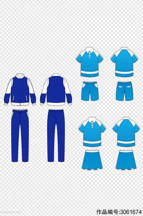 校服设计模板款式图免扣元素