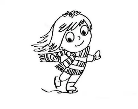滑雪的小女孩人物简笔画图片大全儿童画教程|邂逅一场冬日的冰雪奇缘