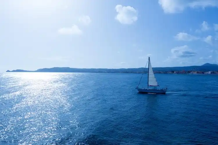 晨光,帆船,阿利坎特,地中海,西班牙