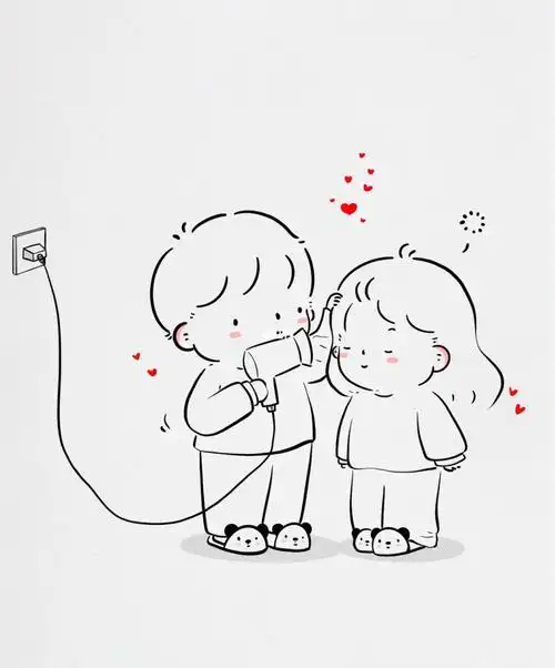 情侣日常头发还是男朋友吹香