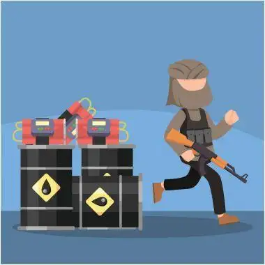 恐怖分子放置炸弹在油箱