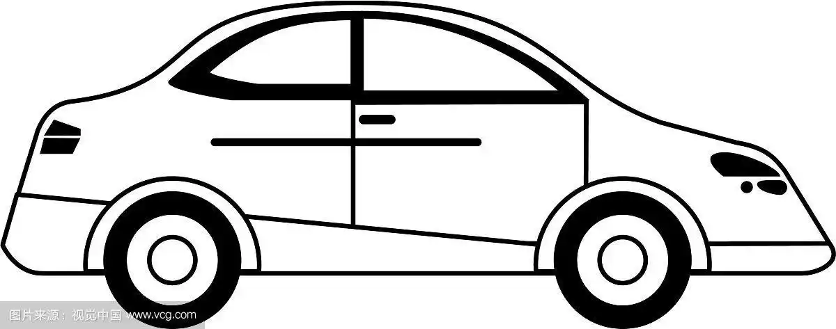 轿车孤立在黑白轿车中