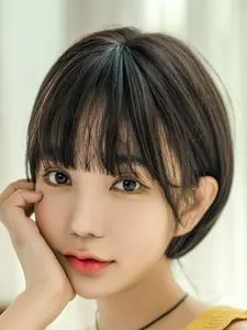 假发女短发bobo黑色波波头帅气短直学生自然黑甜美可爱网红全头套