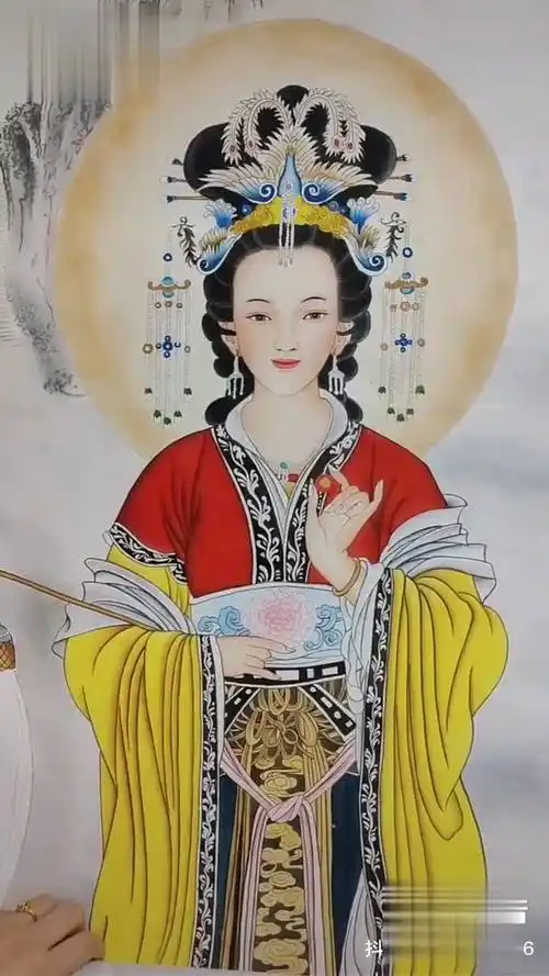 碧霞元君像,泰山老奶奶.传统文化 #热门 纯手绘 -教育视频-搜狐视频