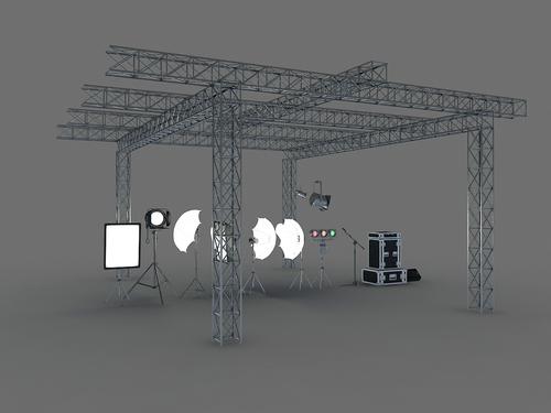 非实物不发快递舞台搭建照明设备3dsmax模型素材舞台3d设备文件