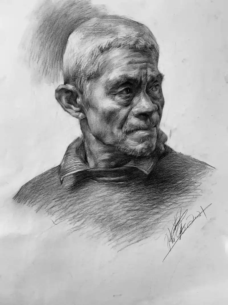 素描头像 #零基础学画画 #美术生 一组个人作品,也不会剪 - 抖音