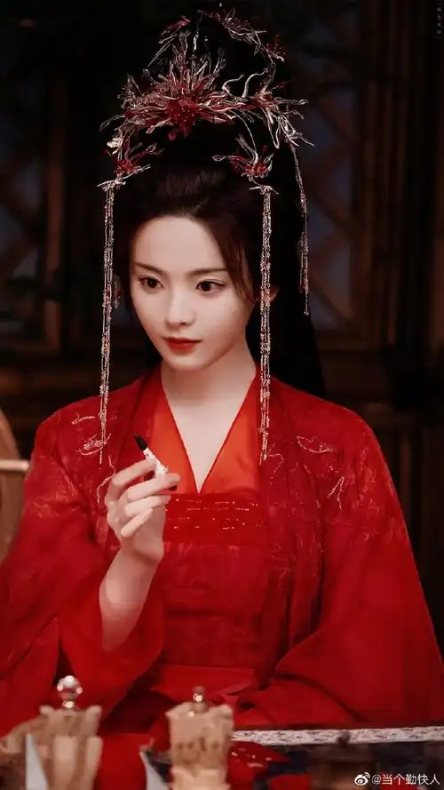女演员古装红色婚服大赏##女明星古装红色婚服大赏