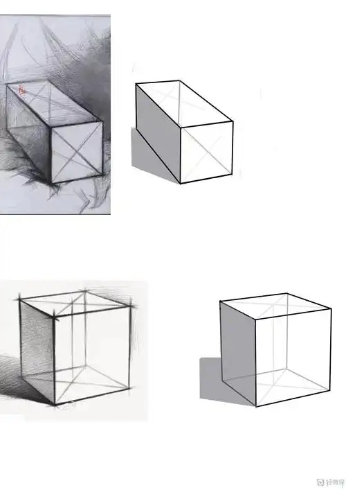 方体透视素描—绘画素描基础入门训练