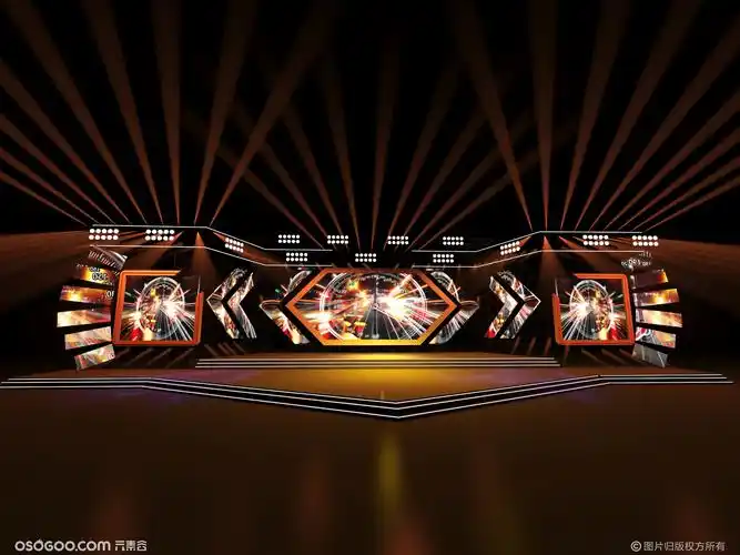 3d设计效果图科技回溯大会舞台舞美设计