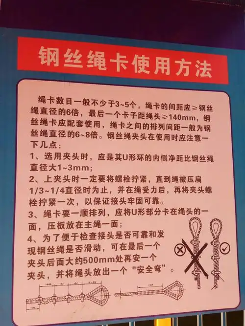 钢丝绳使用方法标识牌