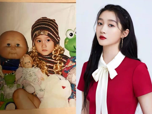 马思纯小时候的眉眼和现在也很相像,感觉非常的文静.