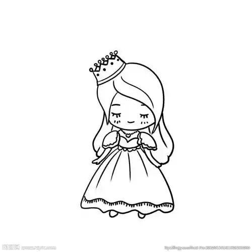 卡通人物简笔画小公主