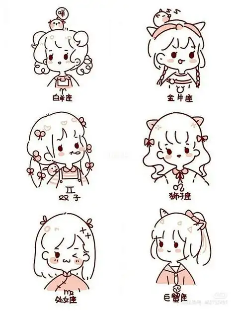 十二星座画法可爱版公主简笔画