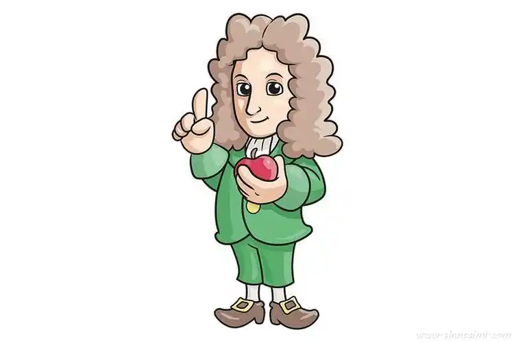 牛顿的简笔画卡通