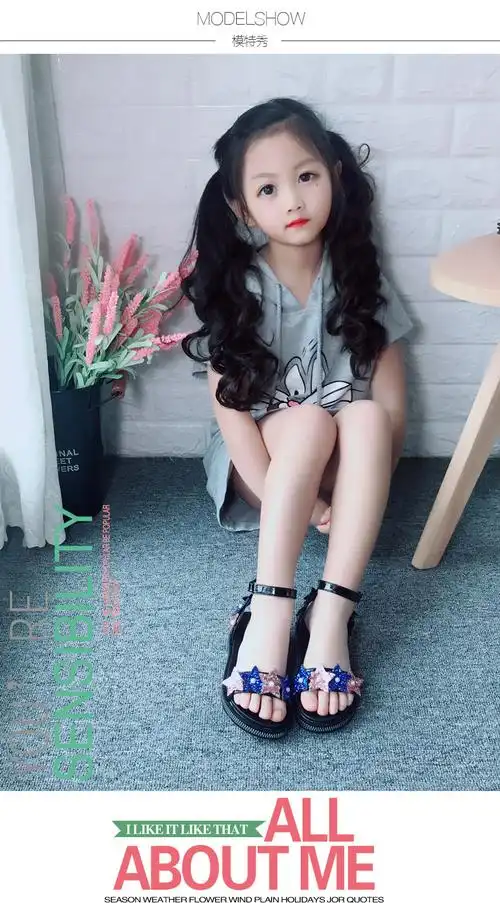 女童凉鞋夏新款韩版儿童中大童女童鞋小女孩小学生平底公主鞋710