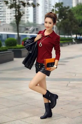 真皮女靴女性流行成熟软面方根全牛皮套筒骑士靴可订大小批发零售