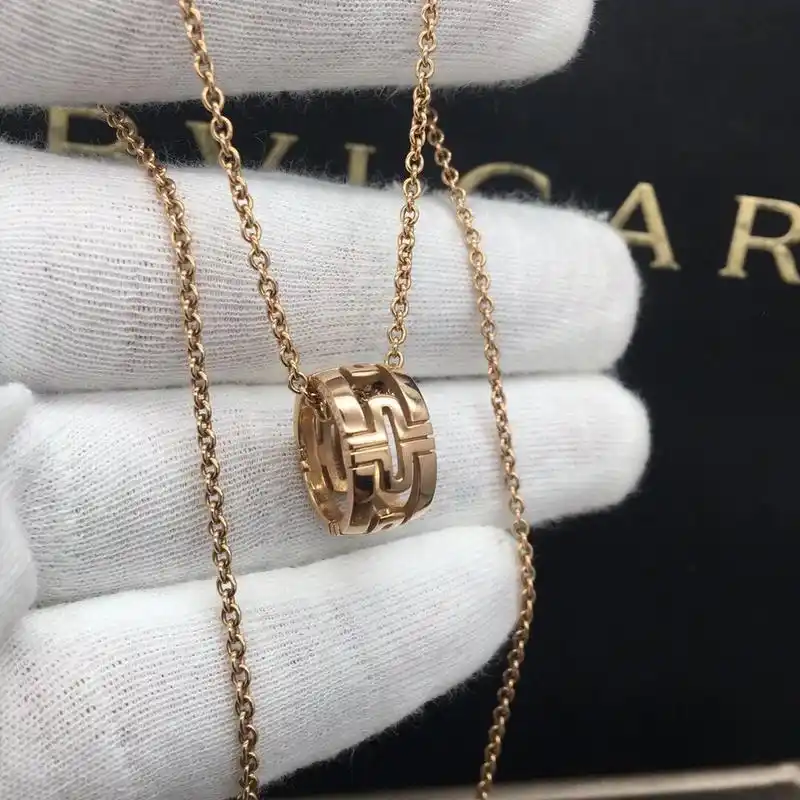 bvlgari宝格丽玫瑰金回形针镂空项链帕莲轮 bvlgari宝格丽玫瑰金