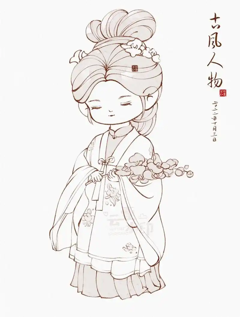 q版古风人物集合(古风人物九宫格)