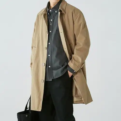 风衣男长款