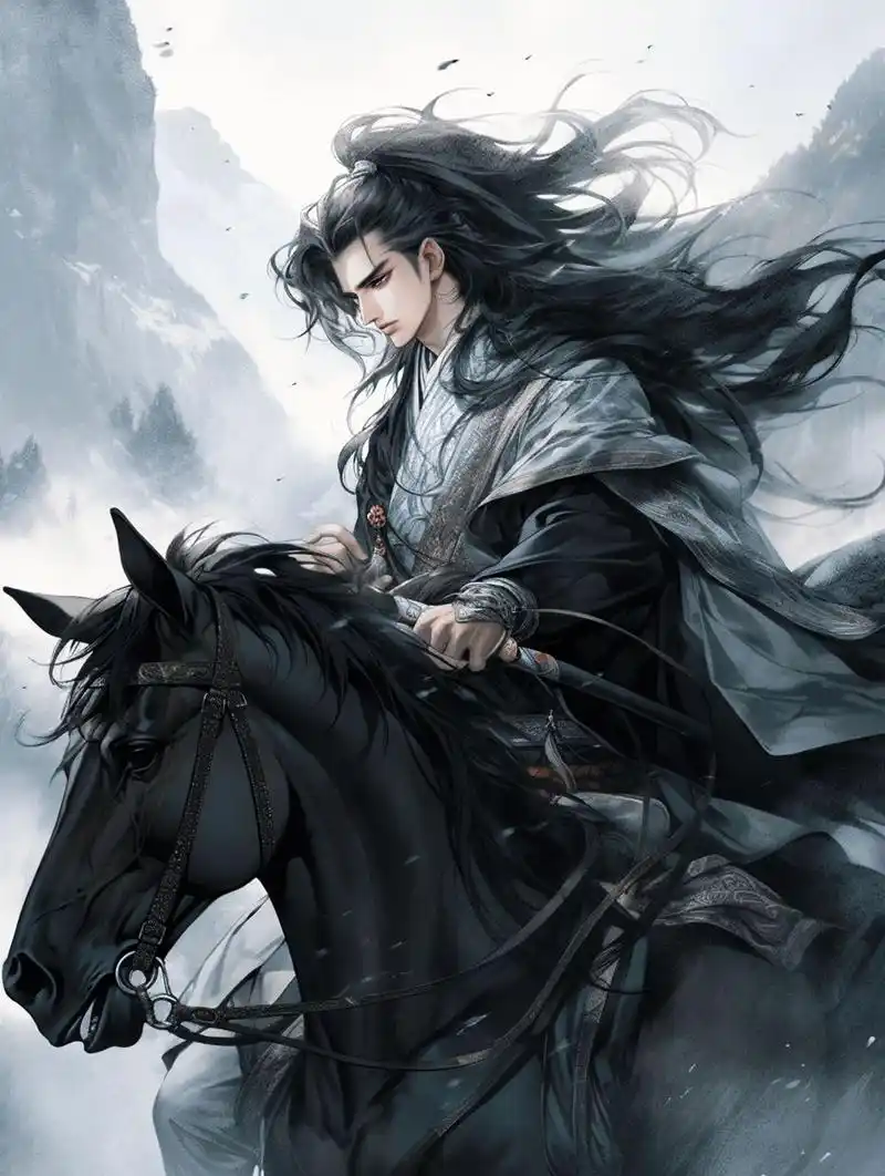 ai古风骑马少年