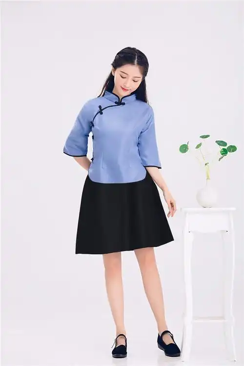 民国学生装女五四青年装民国时期古装服装校服毕业服影楼主题写真 天