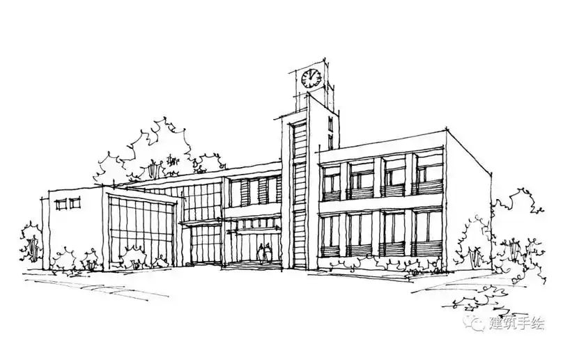 建筑手绘临摹线稿坚持版
